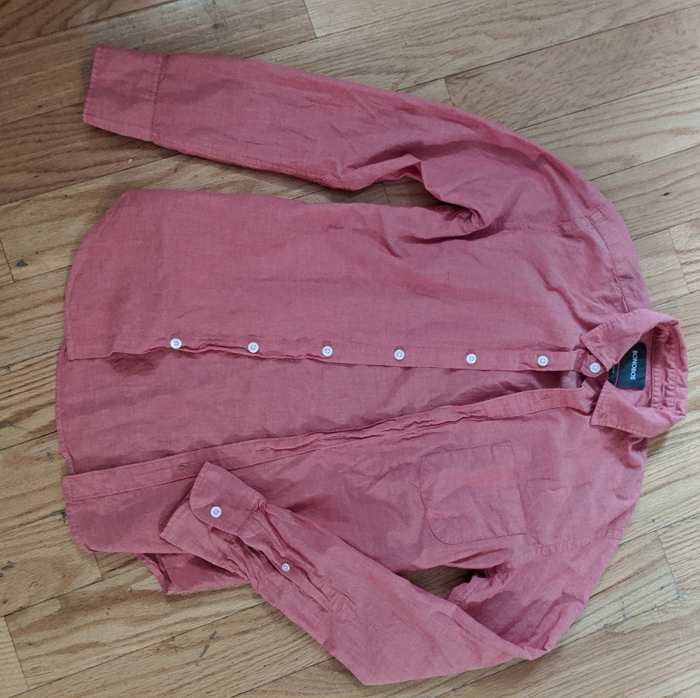 Bonobos Slim Fit Button Up, light red